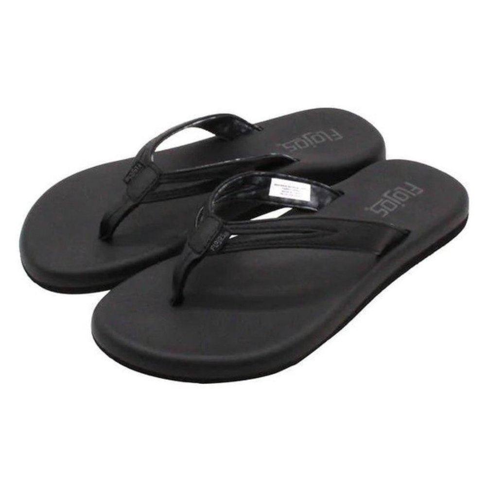 Women's FloJos Very Comfortable Flip-Flops FlipFlops Thong Sandals Black 7 NWT